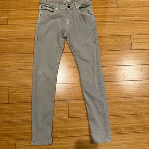 Zara Boys Skinny Jeans Grey Washed Adjustable Waist Size 9–10Y